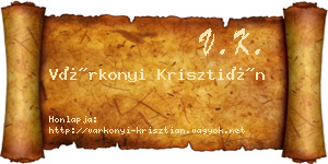 Várkonyi Krisztián névjegykártya